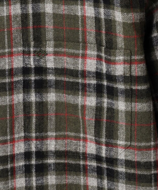 JOSEPH ABBOUD 【柔らかな肌触り/暖かい】 ラフィーコットンフランネルシャツ カーキ系4