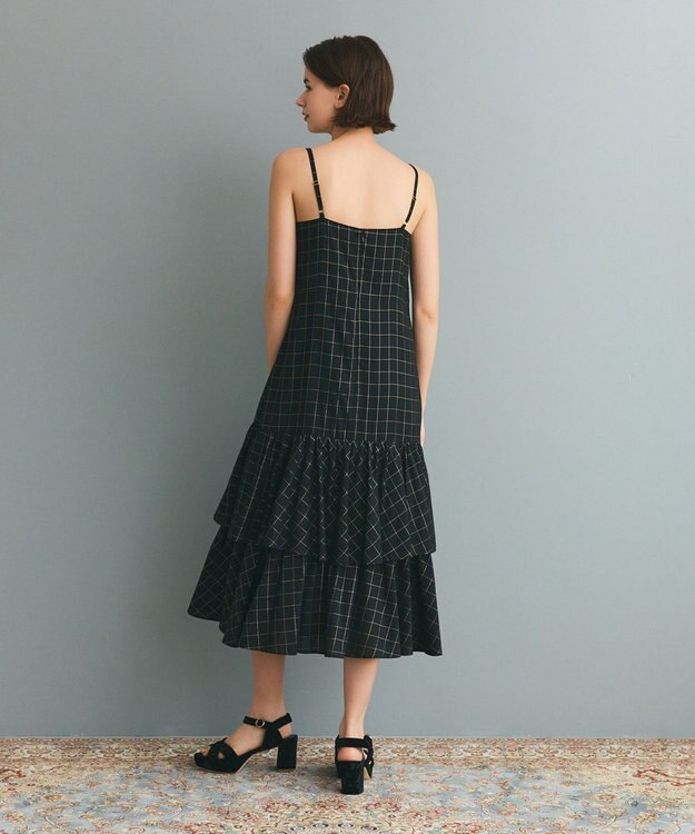 GRACE CONTINENTAL ラメチェックキャミドレス ブラック