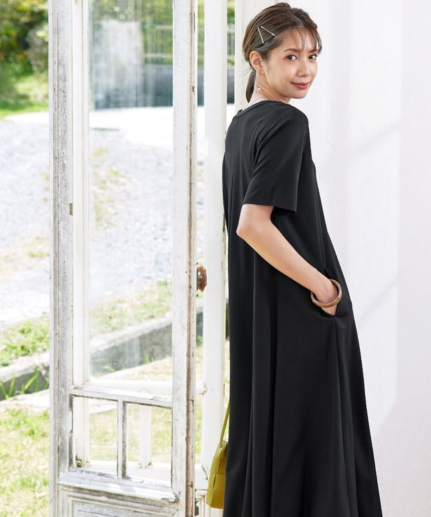 Tiaclasse 【洗える】カットソーワンピース ブラック
