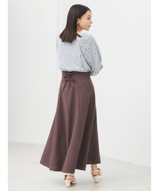 earth music&ecology フラワーレースブラウス Light Gray