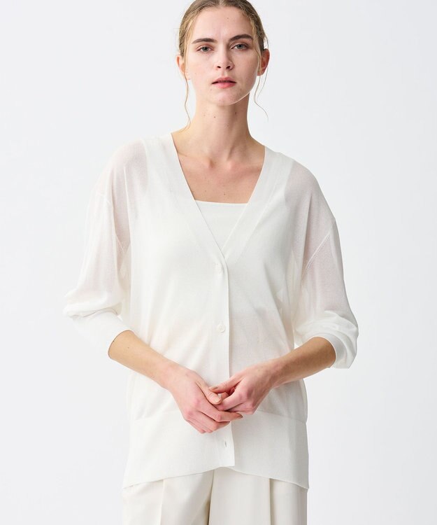 uncrave ラスターシアーニット ロングカーディガン オフ