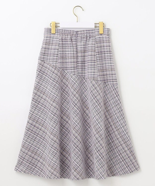 ANY SIS 【洗える】ライトツイード調 スカート ラベンダーMIX