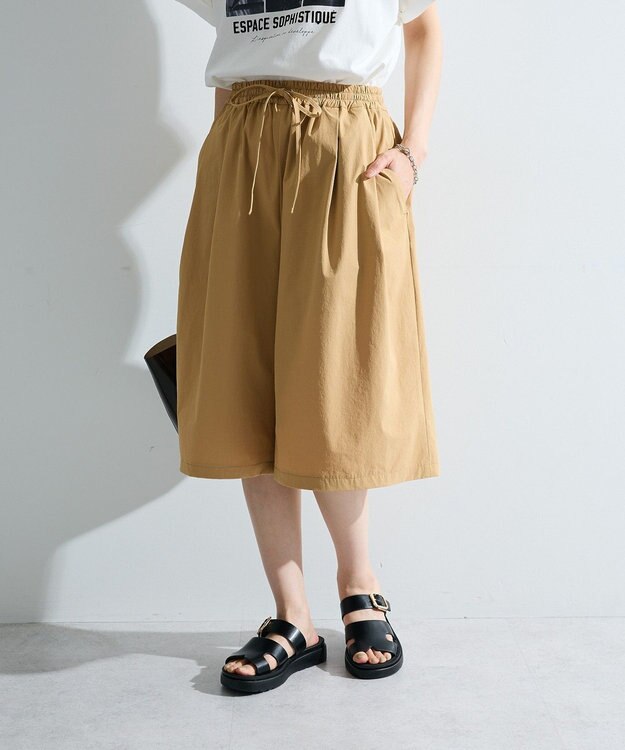 Green Parks 撥水加工ワイドキュロット Beige
