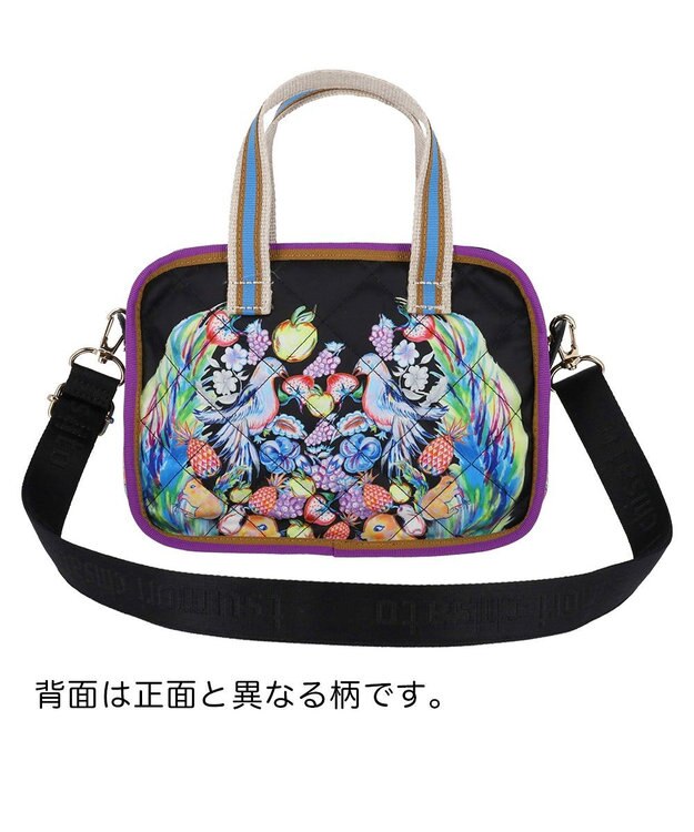 tsumori chisato CARRY tcアニマルキルト ショルダーバッグ ミニボストン ブラック