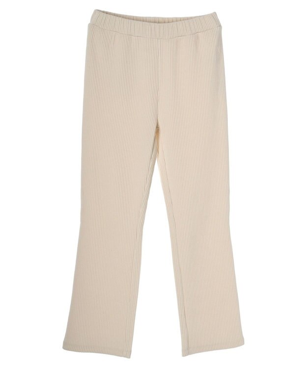 Green Parks リブ見えカットコールパンツ Ecru