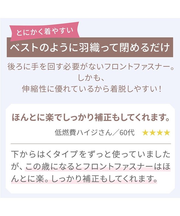 BRADELIS New York 【BRADELIS NewYork peace / ノンワイヤー・フロント留め・スッキリ着痩せ】細く見えるフロントファスナーブラ23 S～5L ヌーディピンク