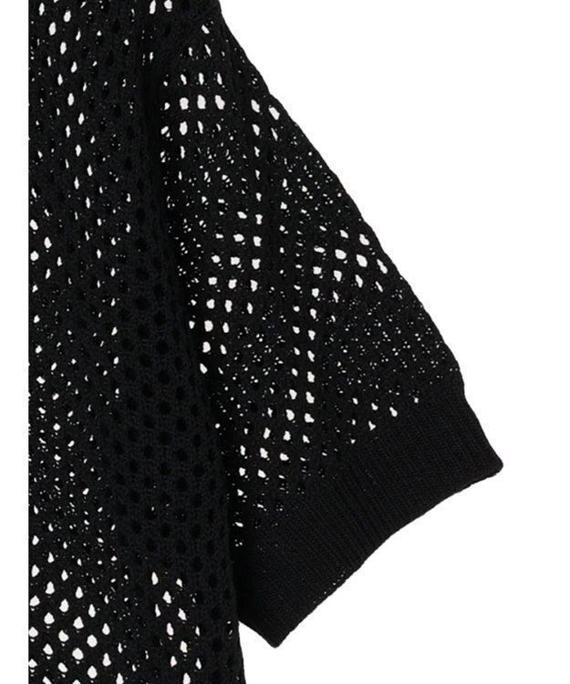 CRAFT STANDARD BOUTIQUE 配色メッシュニットカーディガン Black