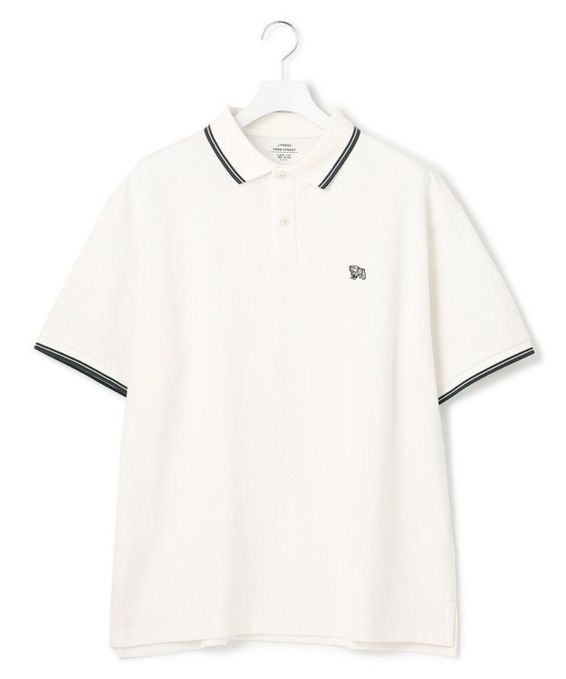 J.PRESS YORK STREET 【UNISEX】鹿の子 ワンポイントポロシャツ ホワイト系