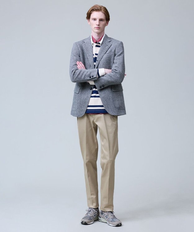 J.PRESS MEN ソフトタッチコットンマルチボーダー ラガーポロシャツ ホワイト系7