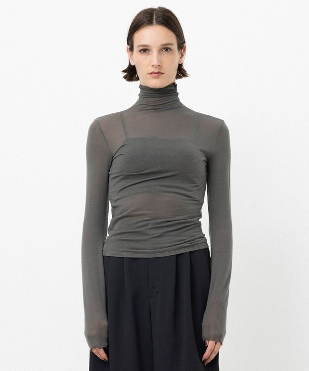 NAVE 【ReNAVE・洗える】シルク混シアータートル グレー系