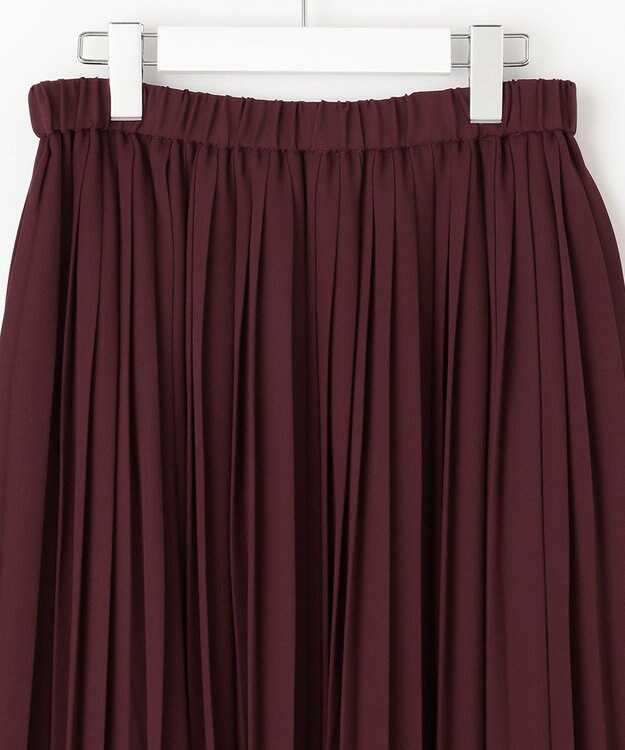 自由区 バックサテンアムンゼン プリーツスカート ワイン系