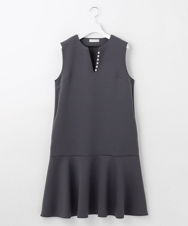 Feroux パール付きダンボール ジャンパースカート グレー系