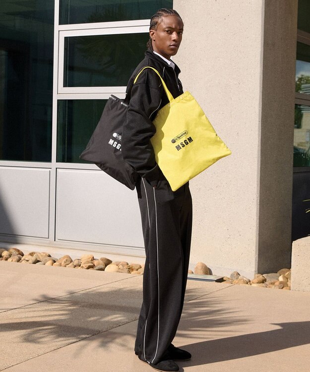 LeSportsac MSGM LG EMERALD TOTE/ロゴトートブラック ロゴトートブラック