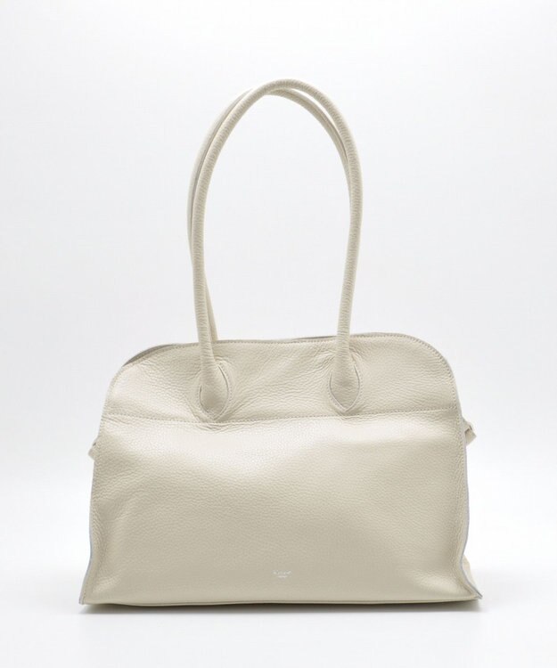 blancle シュリンクレザー ワイドボストン ライトベージュ