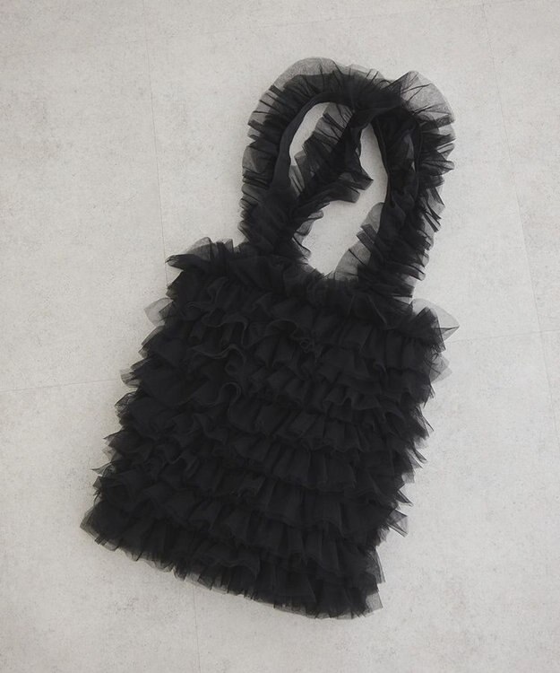 Green Parks ＯＴＯ．ＨＡ．　チュールフリルＡ４トートバッグ Black