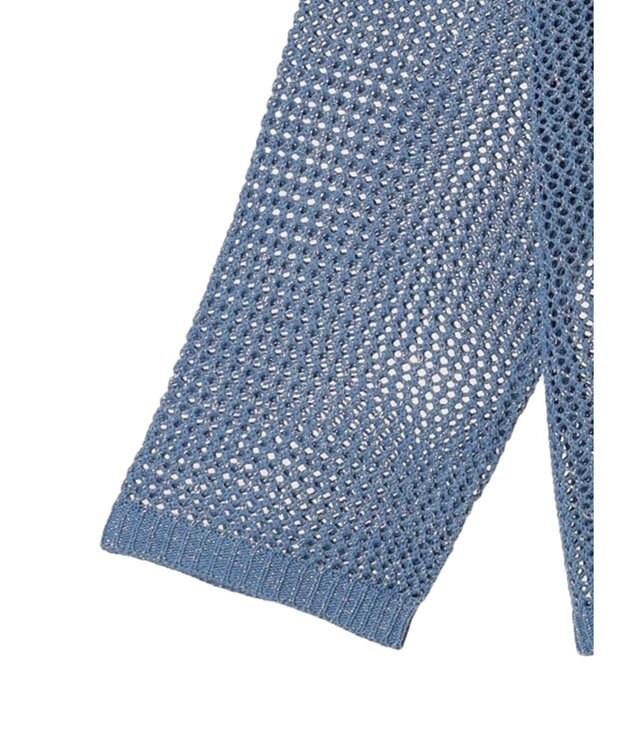 earth music&ecology ラメメッシュプルオーバー Blue