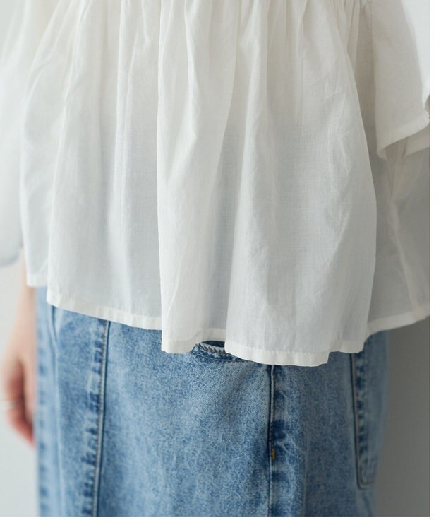 YECCA VECCA 刺繍レースブラウス Off White