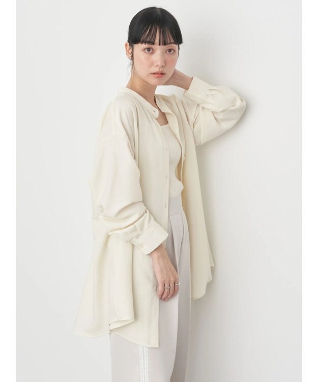 earth music&ecology バックデザインシャツ Light Yellow