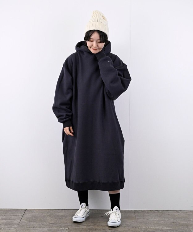 LENO ONE PIECE HOODIE 《FRENCH TERRY》ワンピースフーディ/パーカー NAVY