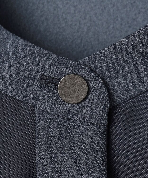 ICB L 【先行予約・WEB限定カラーあり】 FluidBackSatin バンドカラーシャツ ダルブルー