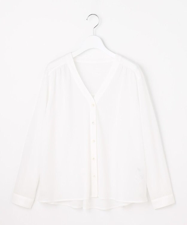 J.PRESS LADIES 【冷房対策に】シアードライトリコット Vネック カーディガン ホワイト系