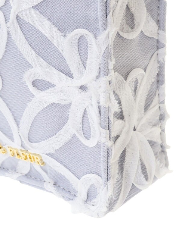 Maison de FLEUR チュールフラワーフリルミニショルダートートバッグ Grayish Blue