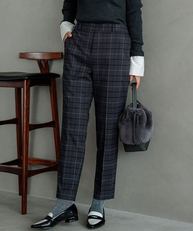 組曲 【WEB限定カラーあり】ウールライクストレッチ イージーパンツ グレー系3