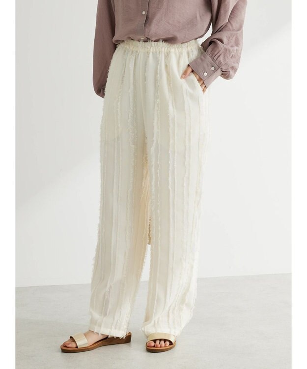 Green Parks ・ＳＵＧＡＲ　ＳＰＯＯＮ　フリンジジャカードパンツ Ivory