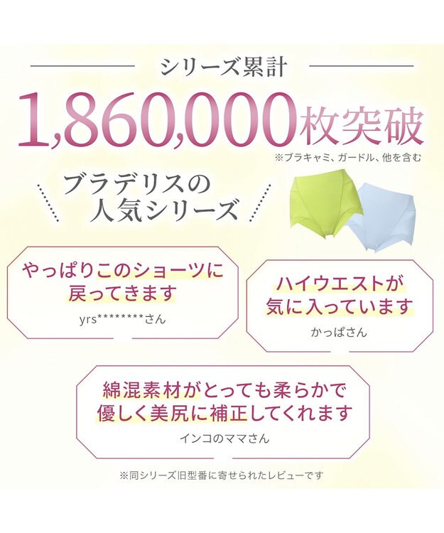 BRADELIS New York 【BRADELIS NewYork peace】綿混楽々dailyソフトショーツ25 補正下着 深め ヒップアップ お腹スッキリ ライムグリーン