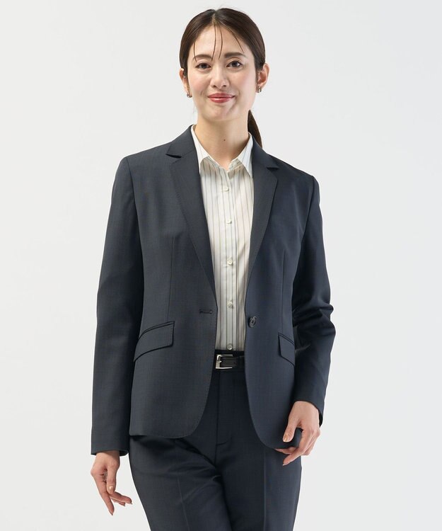 J.PRESS LADIES 【セットアップ対応】BAHARIYE テーラード ジャケット ネイビーピンヘッド系