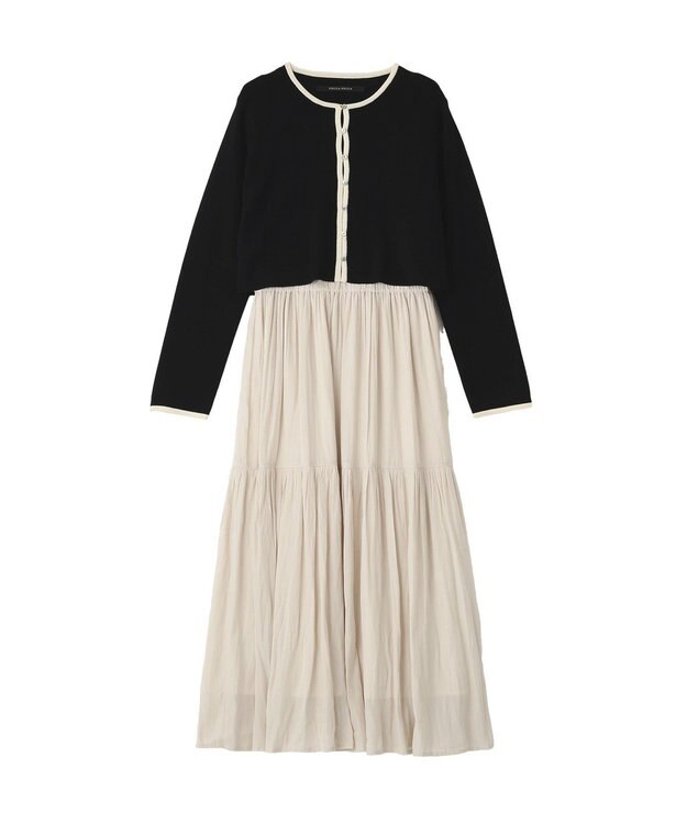 YECCA VECCA 【2点SET】カーディガンセットワンピース Black