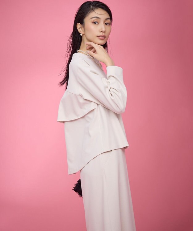 組曲 【KUMIKYOKU NAVY】コンフォータブルアムンゼン ティアードブラウス サンドベージュ系