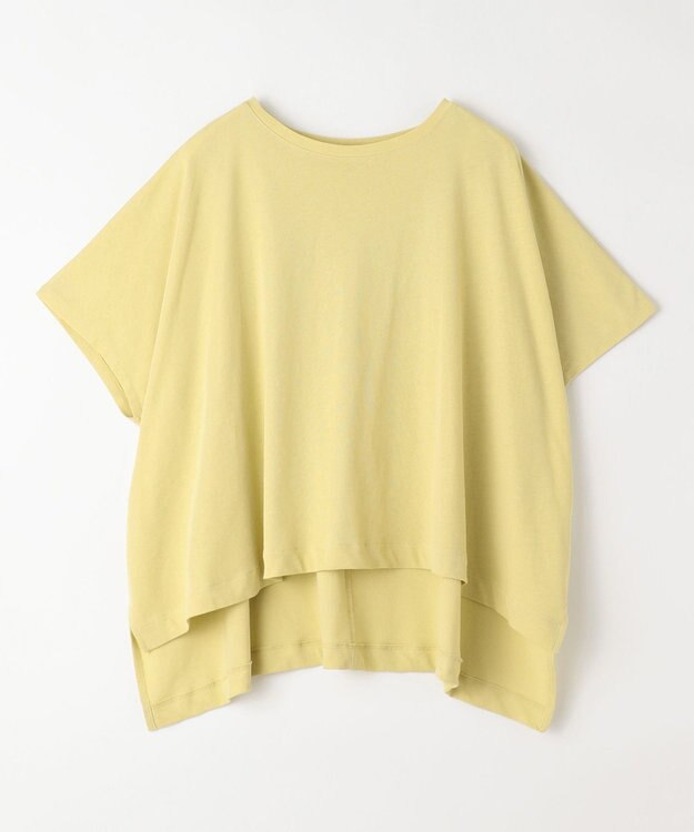 ANY ハイツイストコットンポンチョ風Tシャツ イエロー