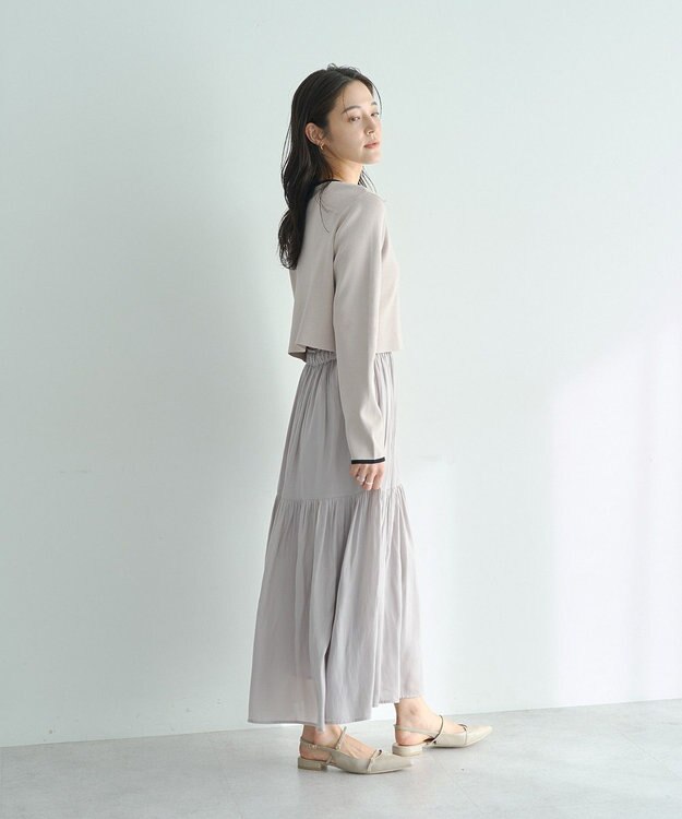 YECCA VECCA 【2点SET】カーディガンセットワンピース Gray Beige