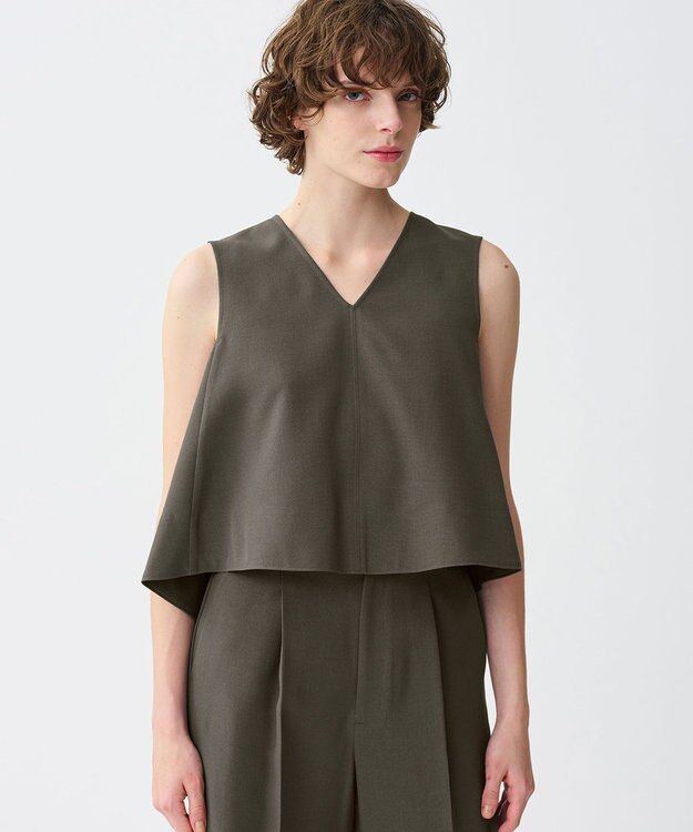 uncrave ウォッシャブルドライサップ テントラインブラウス スレート