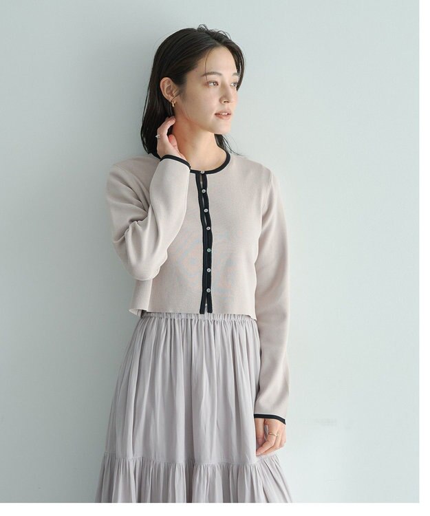 YECCA VECCA 【2点SET】カーディガンセットワンピース Gray Beige
