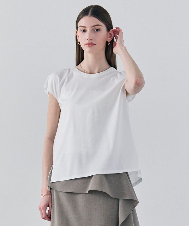 BEIGE， ZEOLITE / バックツイスト コンビトップス White