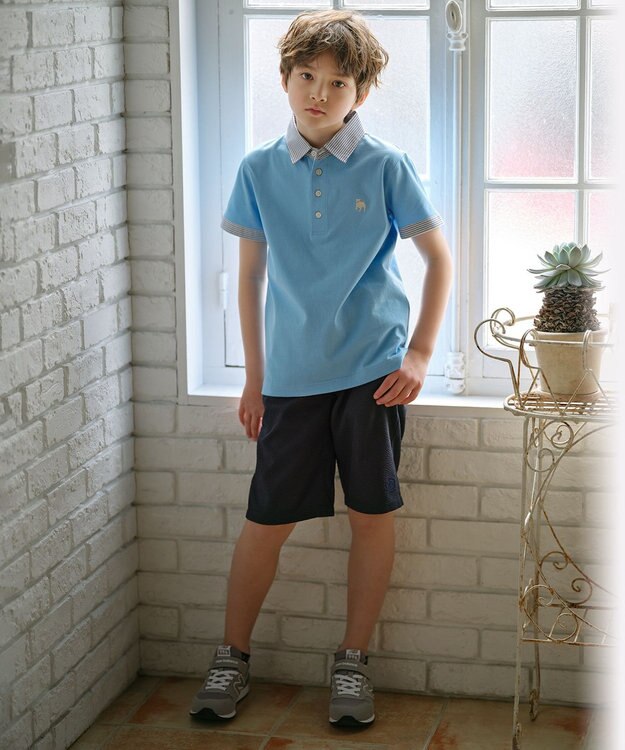 J.PRESS KIDS 【140-170cm】40/2ブル ポロシャツ サックスブルー系