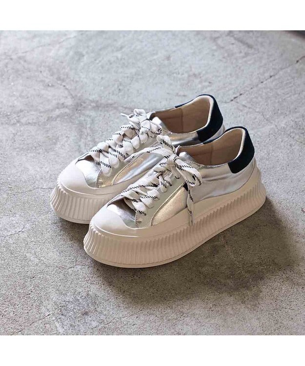 MODE ET JACOMO <carino>デザインソールスニーカー シルバー