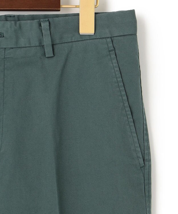 J.PRESS MEN オーガニックコットントリコチンストレッチ スローンパンツ ダークグリーン系
