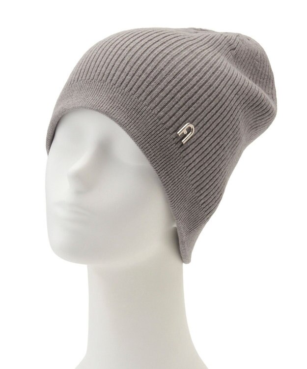 MOONBAT 【WEB限定】FURLA(フルラ)アーチロゴ付き ニット帽 帽子 UVカット 手洗いOK モカブラウン