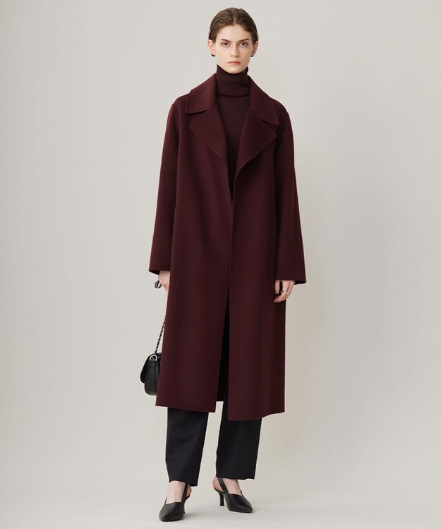 ICB 【CLASSY.1月号掲載】WoolRever ロングコート バーガンディ系