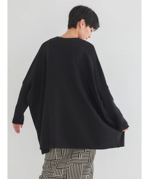 AMERICAN HOLIC バイパチポンチョライクＢＩＧニットチュニック Black