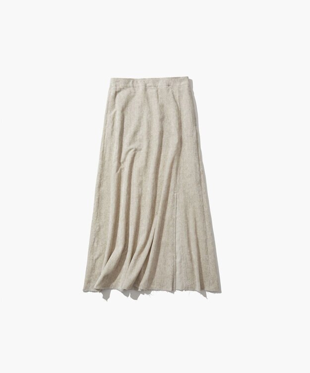 ATON LINEN VELVET | サイドスリットスカート RAW LINEN