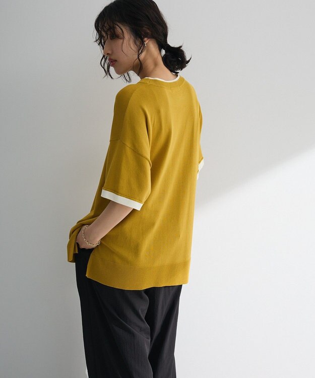 Green Parks 冷やっとすずやかレイヤーニットプルオーバ Lime Green