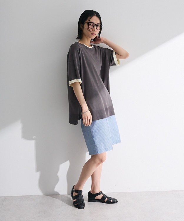 Green Parks 冷やっとすずやかレイヤーニットプルオーバ Gray