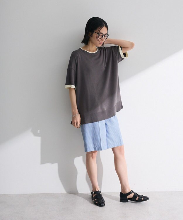 Green Parks 冷やっとすずやかレイヤーニットプルオーバ Gray