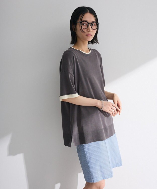 Green Parks 冷やっとすずやかレイヤーニットプルオーバ Gray