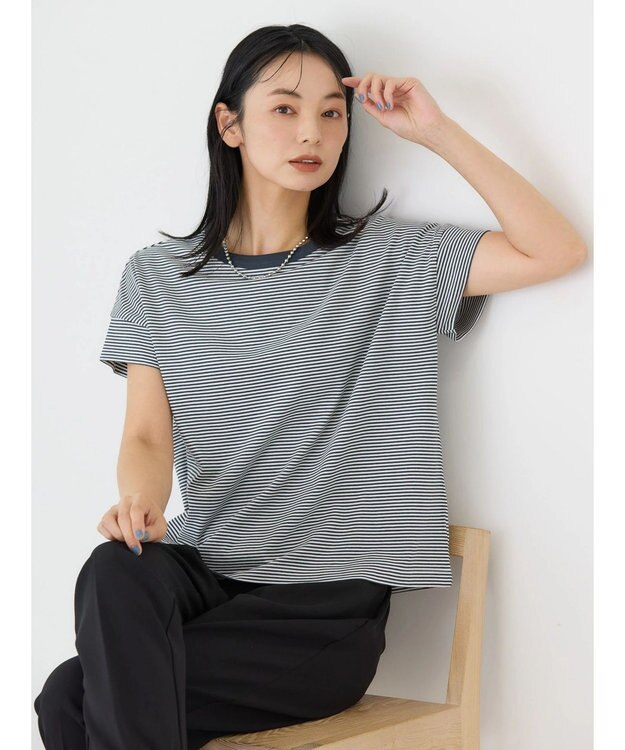 AMERICAN HOLIC 接触冷感ショートスリーブカットプルオーバー Border