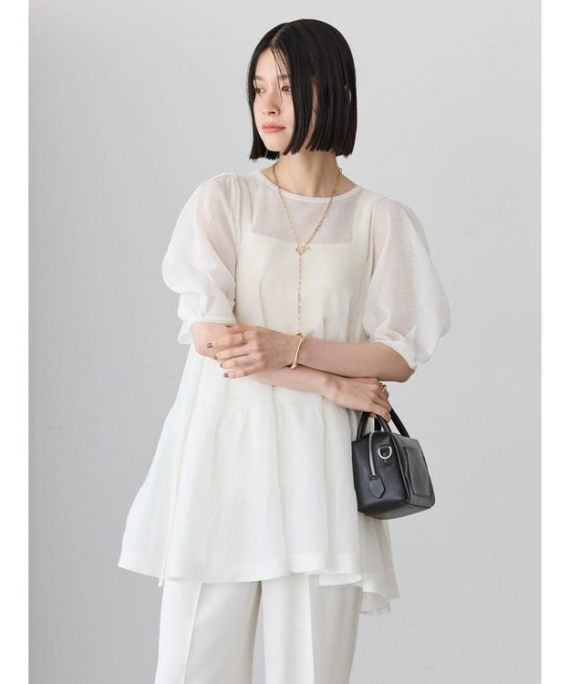 AMERICAN HOLIC ボリュームスリーブティアードニットチュニック Off White